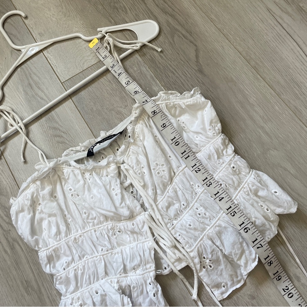 Zara White Eyelet Tank Top - Picture 7 of 7